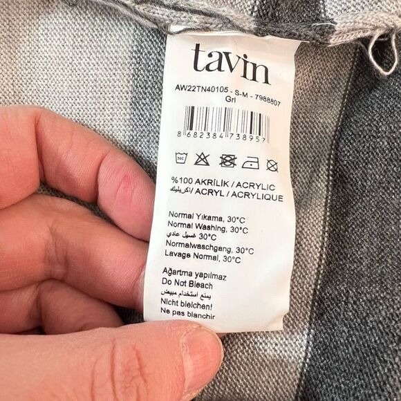 Tavin nwt long sleeve gray striped maxi length sweater dress size small 4-6 - Picture 8 of 9